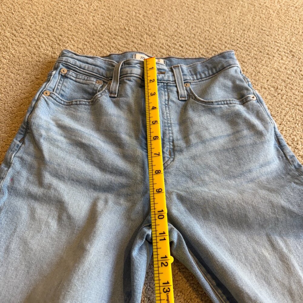 Madewell Jean Perfect Vintage Straight Light Wash Knee-Rip High Waist 24 #ND515 - Picture 12 of 16